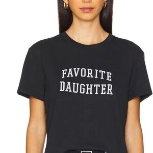 Favorite Daughter  Black Logo Tee Short Sleeve Small NWT